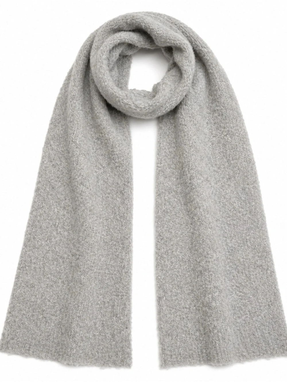 H&M Gray Textured Wool Blend Long Scarf